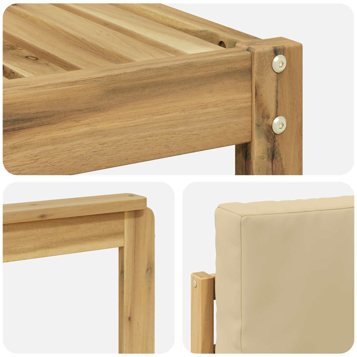 Udendørs sofagruppe 10 stk. Hvid og Beige Polyester