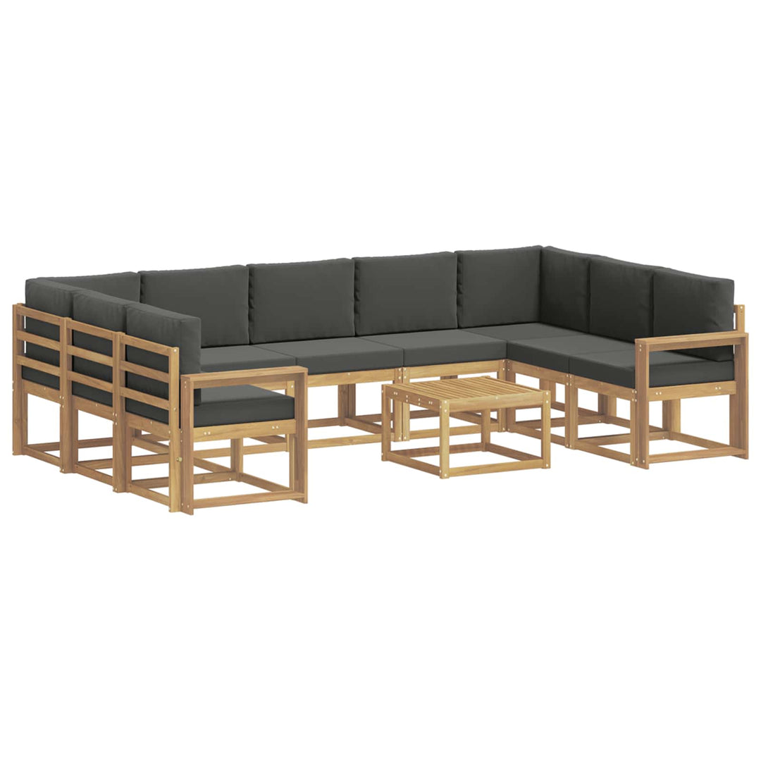 Udendørs sofagruppe 10 pcs Hvid og antracit 59 x 59 x 37 cm