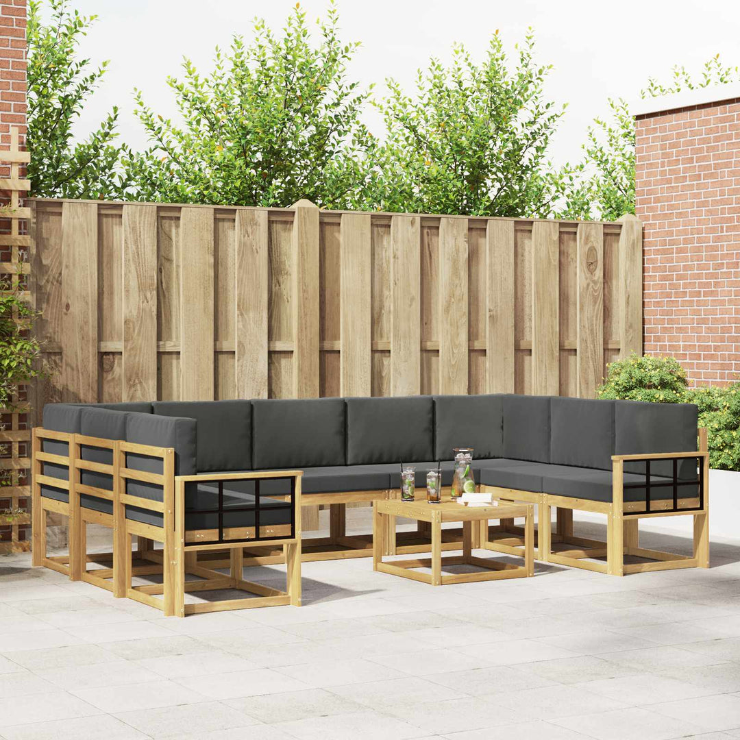 Udendørs sofagruppe 10 pcs Hvid og antracit 59 x 59 x 37 cm
