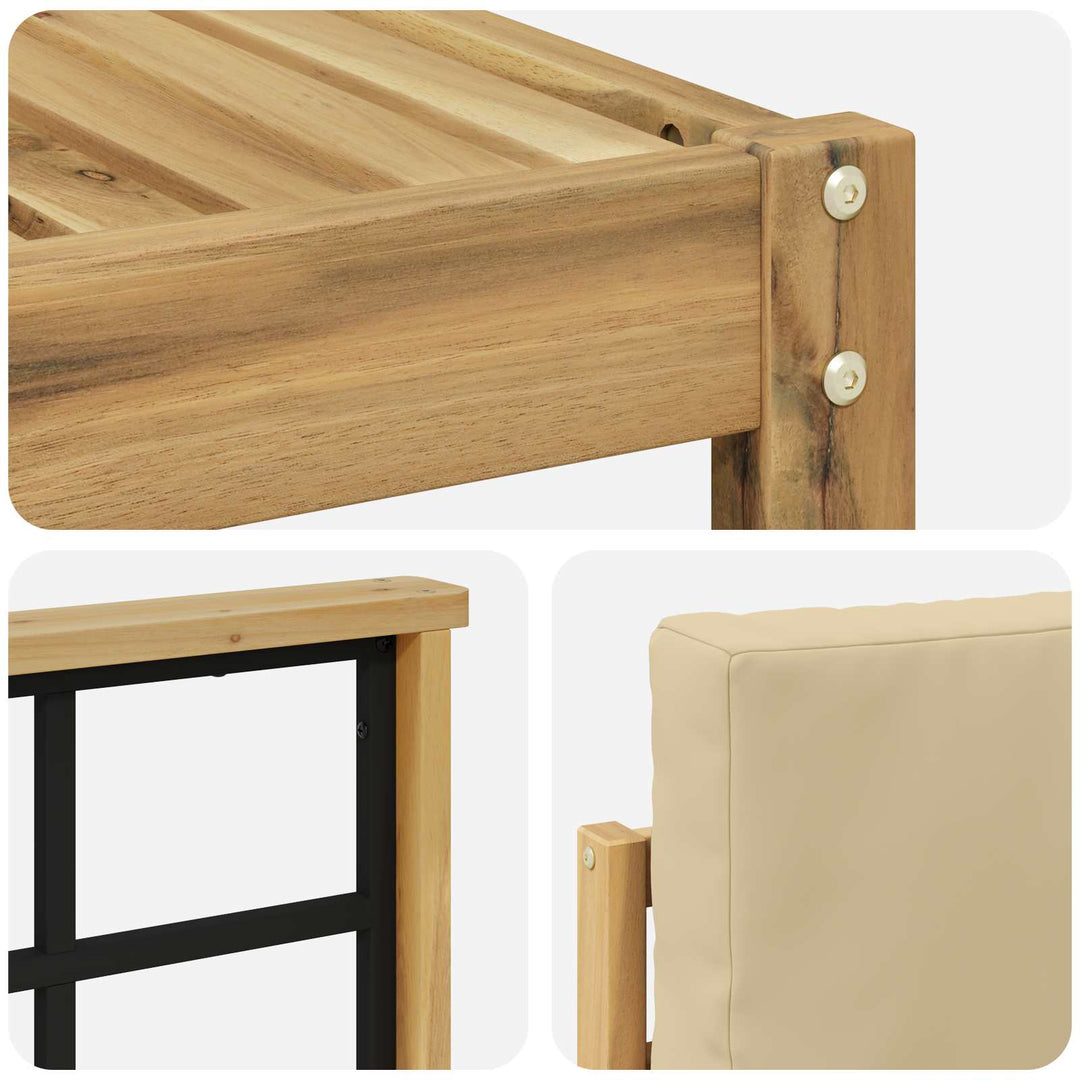 Udendørs sofagruppe 10 stk. Hvid og Beige Polyester