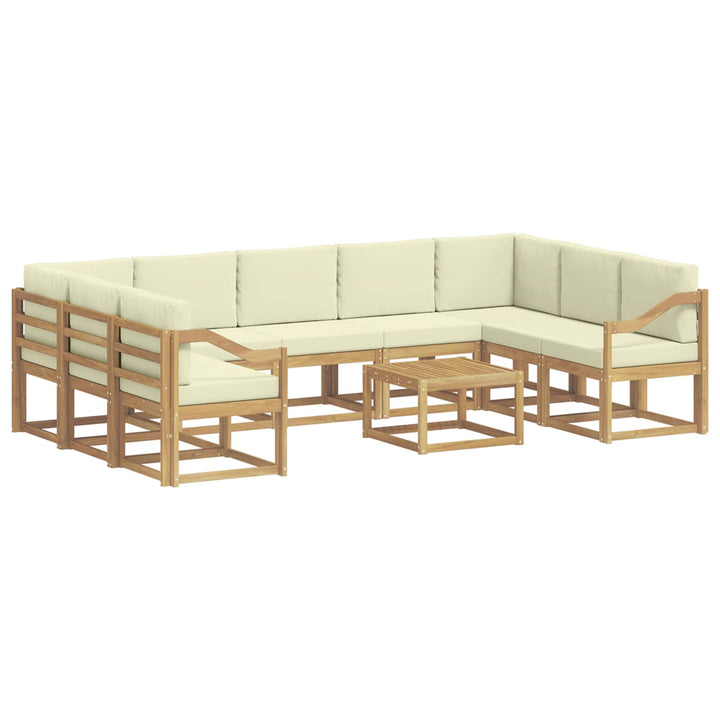 Udendørs sofagruppe 10 pcs Hvid og cremefarvet 59 x 59 x 37 cm