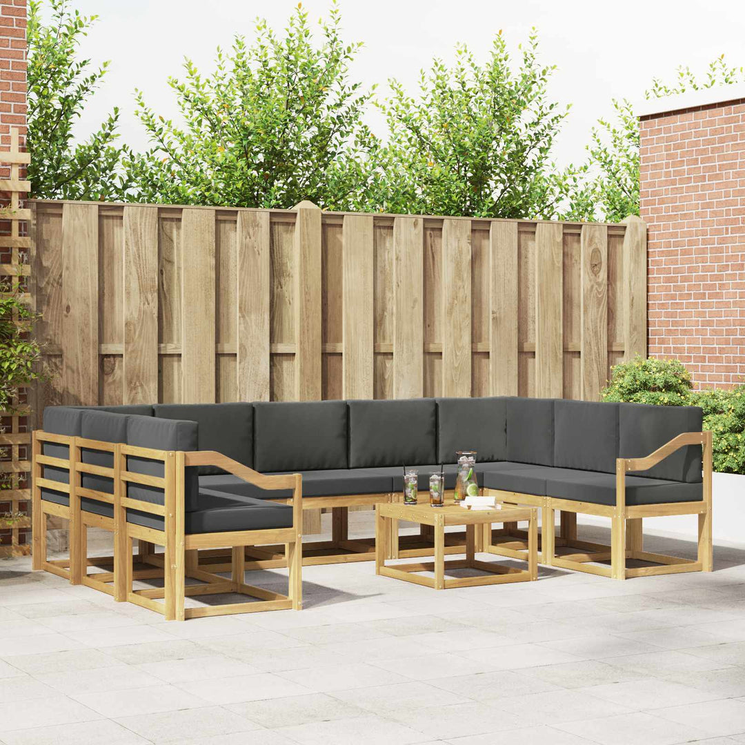 Udendørs sofagruppe 10 pcs Hvid og antracit 59 x 59 x 37 cm