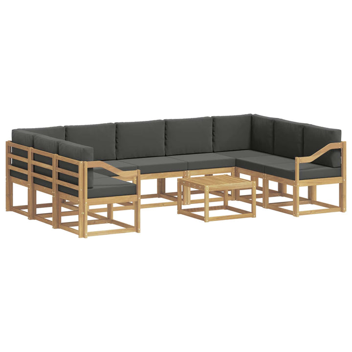 Udendørs sofagruppe 10 stk. Hvid og antracit Polyester