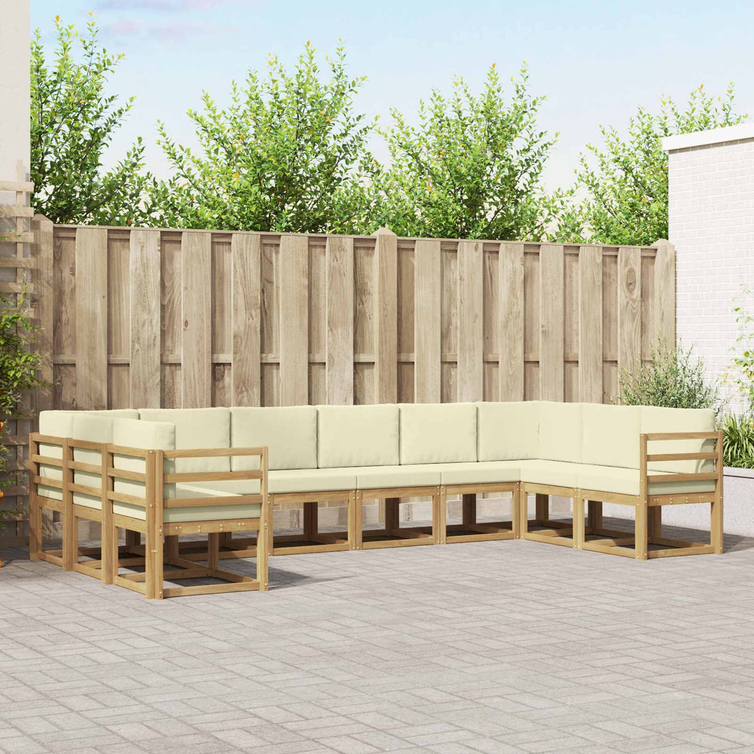 Udendørs sofagruppe 10 stk. Hvid og cremefarvet