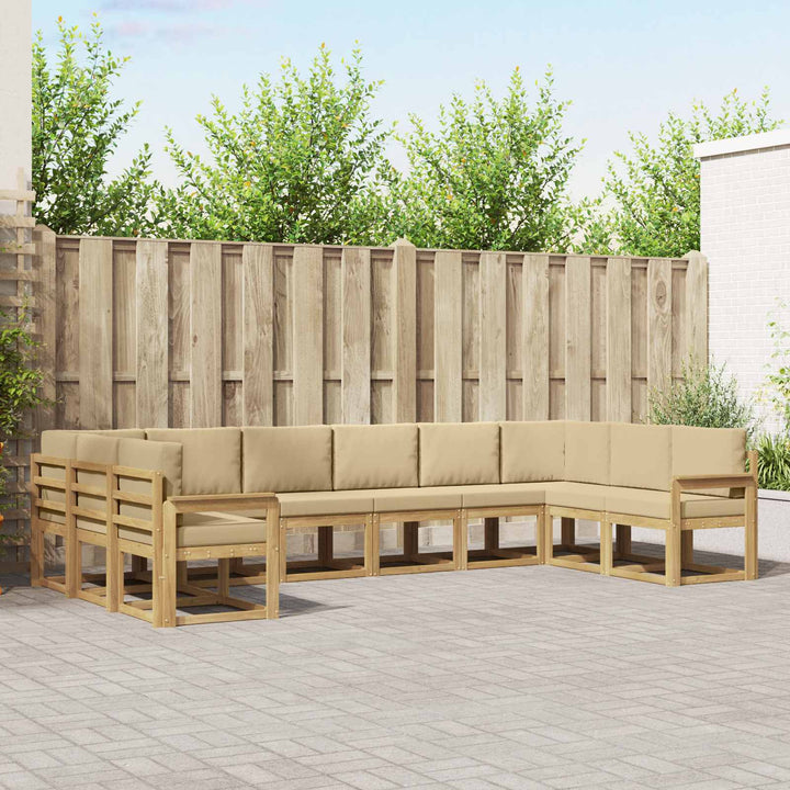 Udendørs sofagruppe med pude 10 pcs Hvid og Beige