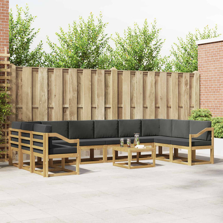 Udendørs sofagruppe med pude 11 pcs Hvid og antracit