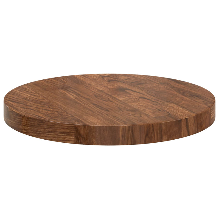 Bordplade Lys Brun Ø 30 x 2,5 cm Massivt Eg Træ