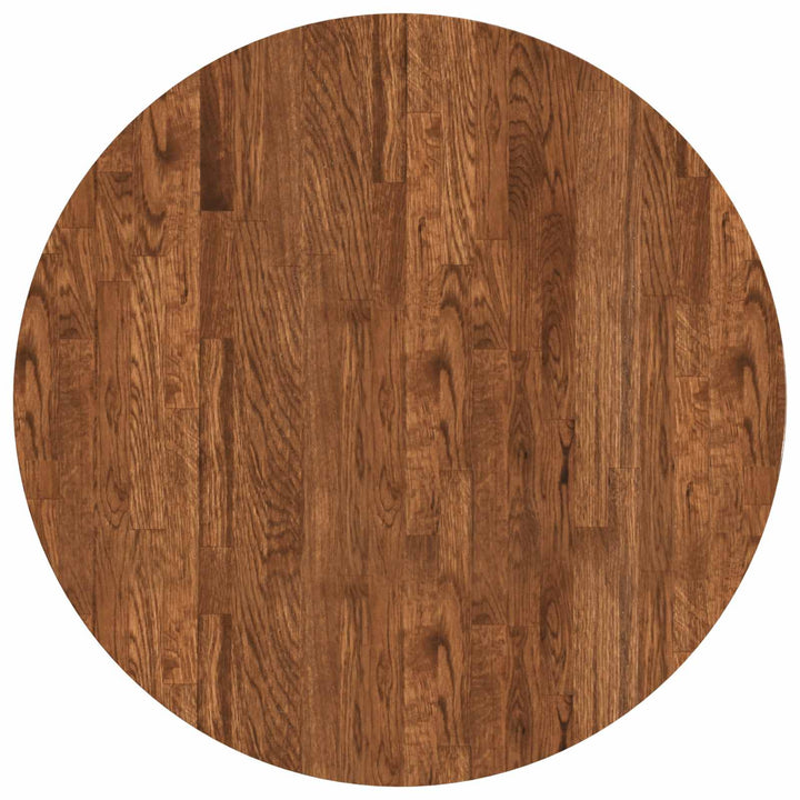 Bordplade Lys Brun Ø 70 x 2,5 cm Massivt Eg Træ
