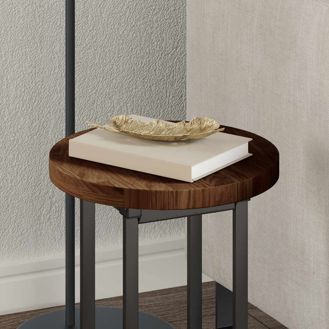 Bordplade Mørk Brun Ø 30 x 2,5 cm Massivt Eg Træ