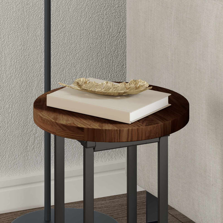 Bordplade Mørk Brun Ø 30 x 2,5 cm Massivt Eg Træ