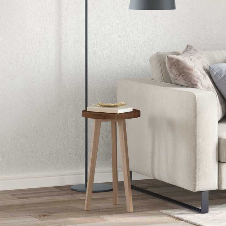 Bordplade Mørk Brun Ø 30 x 2,5 cm Massivt Eg Træ