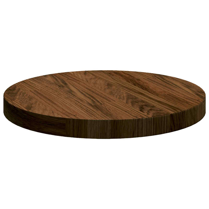 Bordplade Mørk Brun Ø 30 x 2,5 cm Massivt Eg Træ
