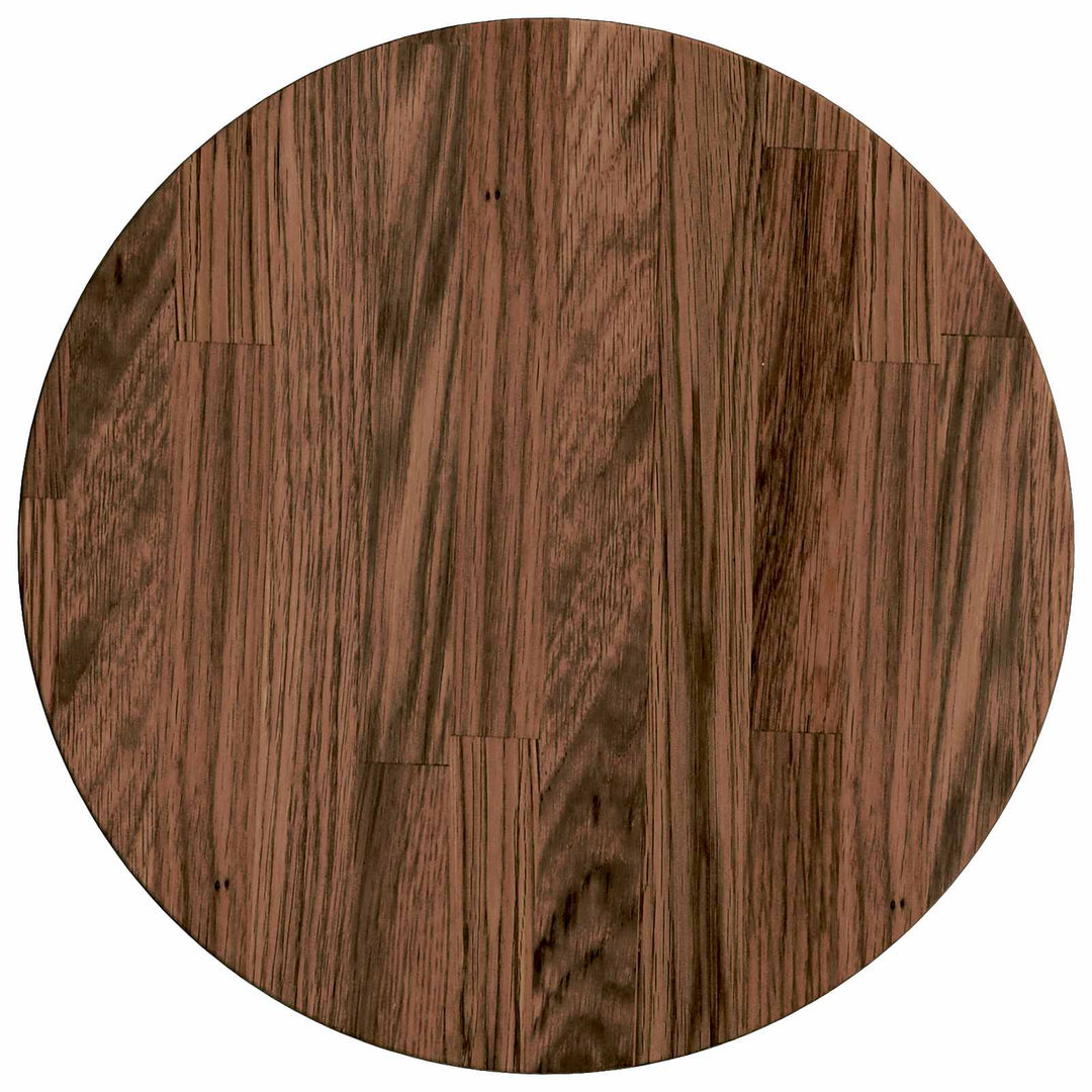 Bordplade Mørk Brun Ø 30 x 2,5 cm Massivt Eg Træ