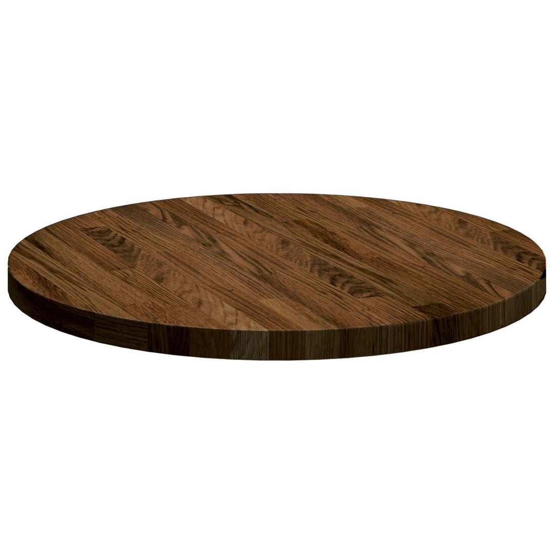 Bordplade Mørk Brun Ø 50 x 2,5 cm Massivt Eg Træ