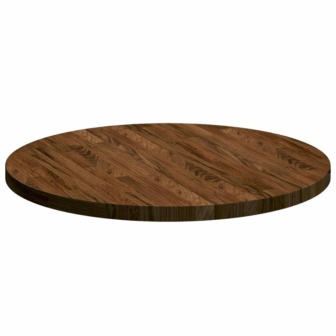 Bordplade Mørk Brun Ø 60 x 2,5 cm Massivt Eg Træ
