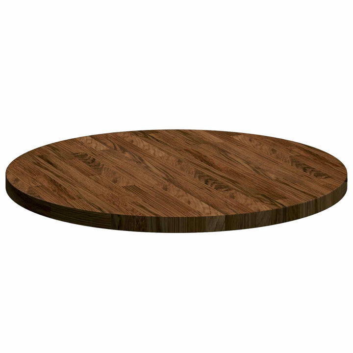 Bordplade Mørk Brun Ø 60 x 2,5 cm Massivt Eg Træ