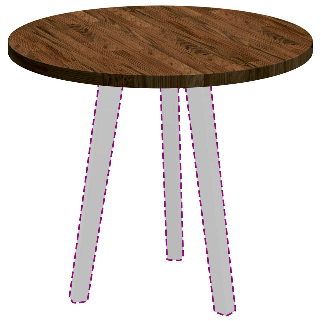 Bordplade Mørk Brun Ø 60 x 2,5 cm Massivt Eg Træ