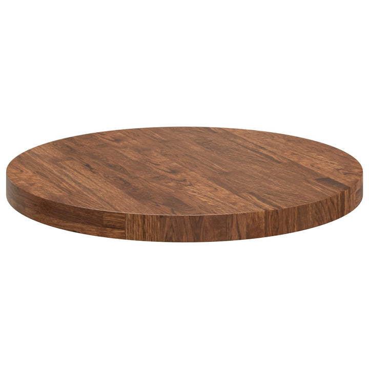 Bordplade Lys Brun Ø 60 x 4 cm Massivt Eg Træ