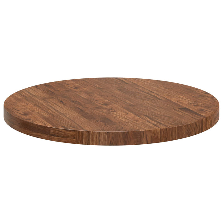 Bordplade Lys Brun Ø 70 x 4 cm Massivt Eg Træ