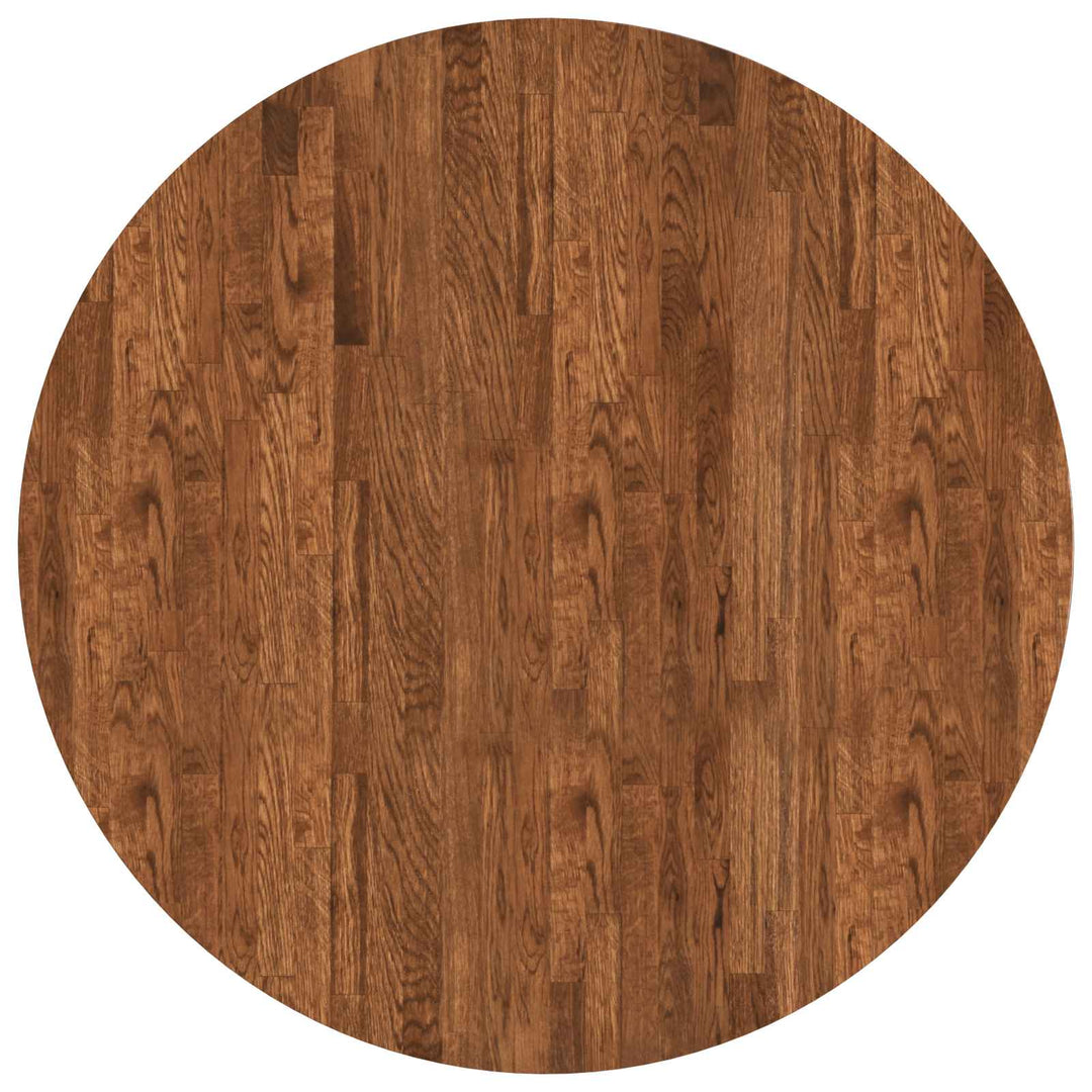 Bordplade Ø 90 x 4 cm Rund Massivt Eg Træ Lys Brun