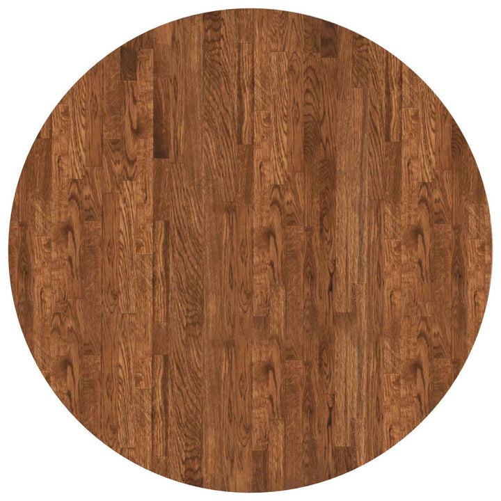 Bordplade Ø 90 x 4 cm Rund Massivt Eg Træ Lys Brun