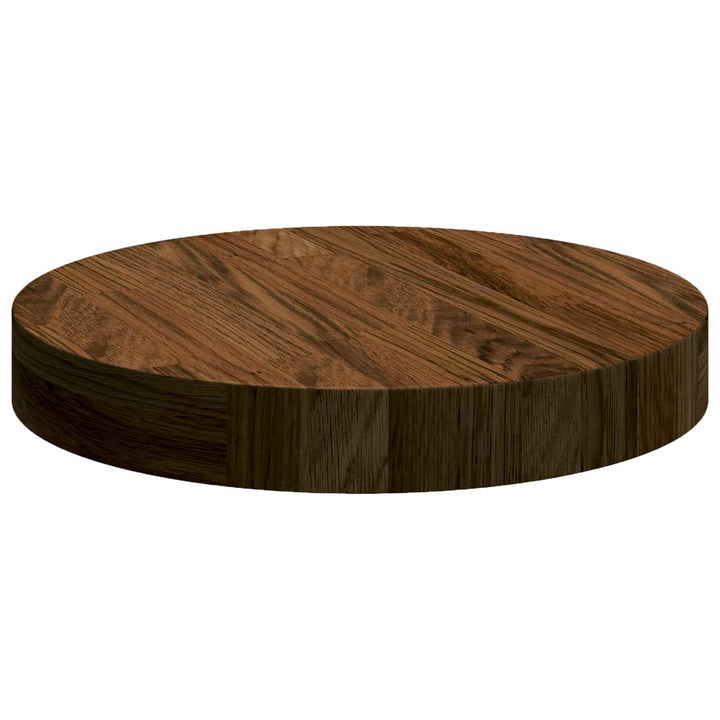 Bordplade Mørk Brun Ø 30 x 4 cm Massivt Eg Træ