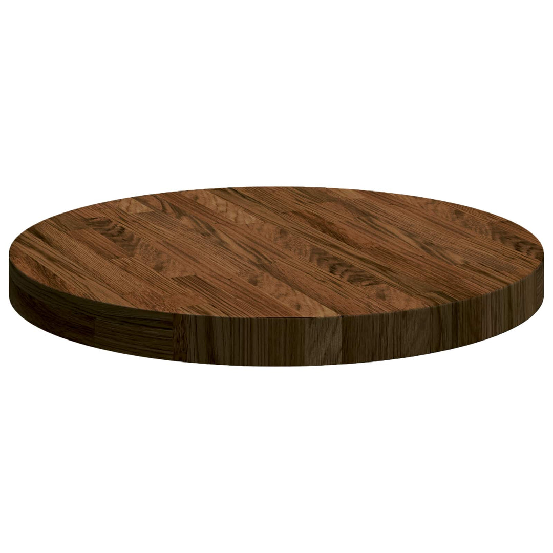 Bordplade Mørk Brun Ø 50 x 4 cm Massivt Eg Træ