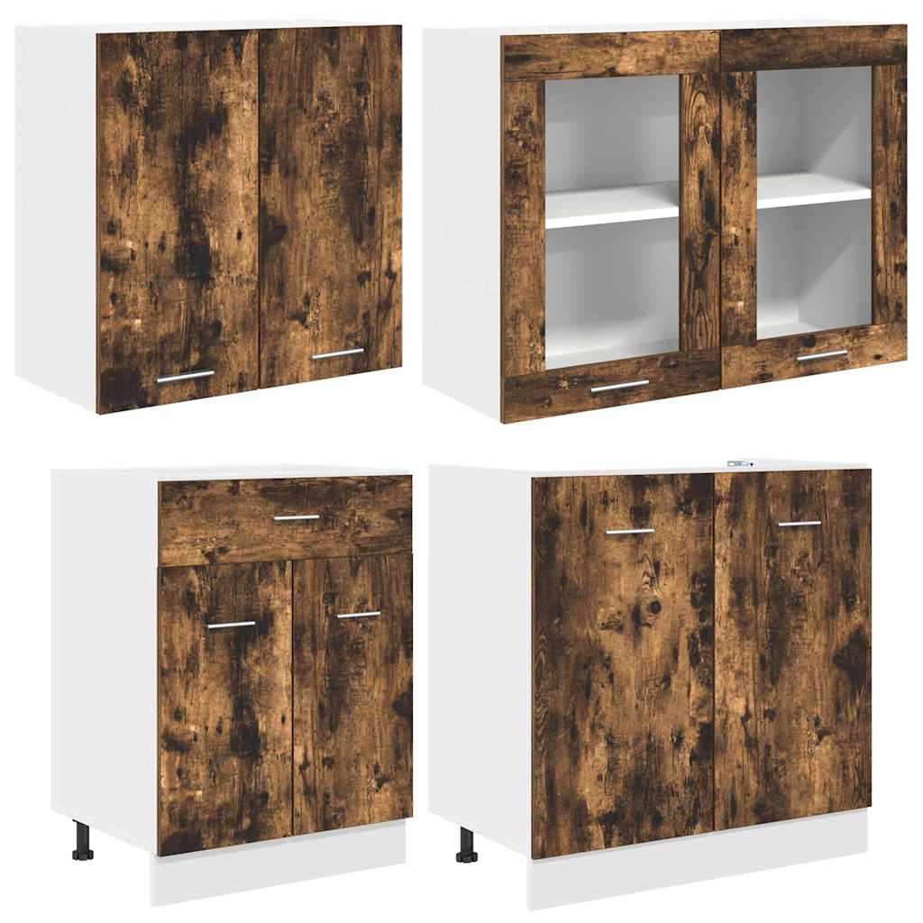 Køkkenenhed Lyon 4 pcs Røget eg 80 x 46 x 81,5 cm