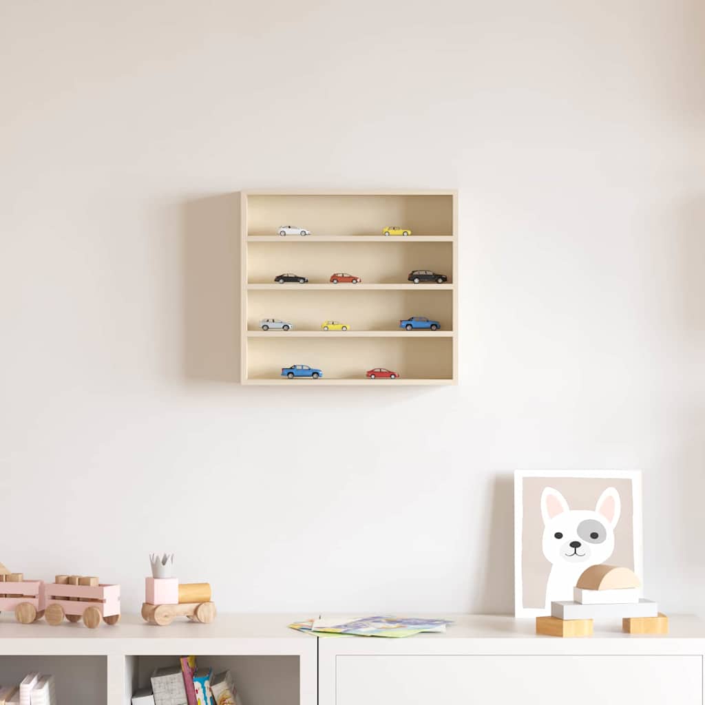 Vægdisplaykasse Beige 40 x 8,5 x 37 cm Konstrueret træ