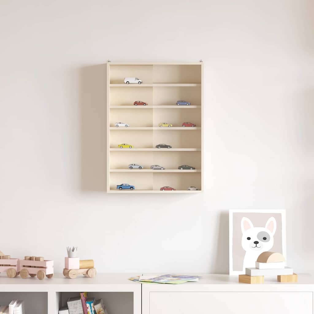 Vægdisplaykasse med hylde Beige 40 x 8,5 x 54 cm Krydsfinér