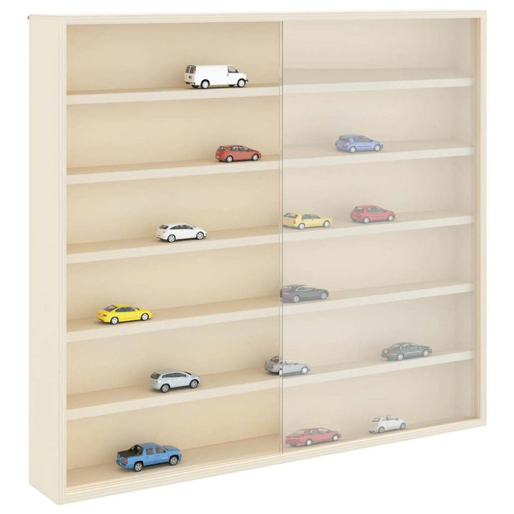Vægdisplaykasse med hylde Beige 60 x 8,5 x 54 cm Krydsfinér