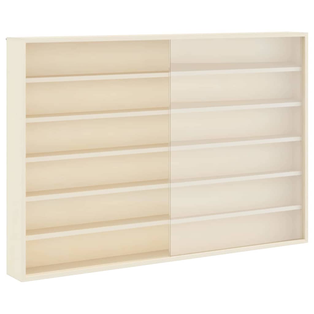 Vægdisplaykasse med hylde Beige 80 x 8,5 x 54 cm Krydsfinér