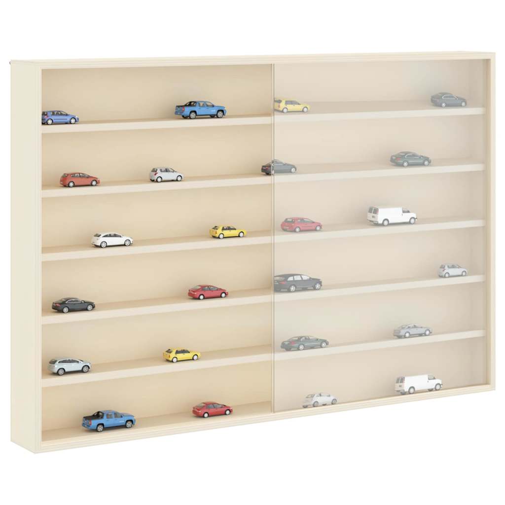 Vægdisplaykasse med hylde Beige 80 x 8,5 x 54 cm Krydsfinér