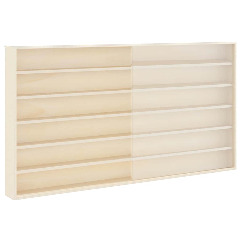 Vægdisplaykasse med hylde Beige 100 x 8,5 x 54 cm Krydsfinér