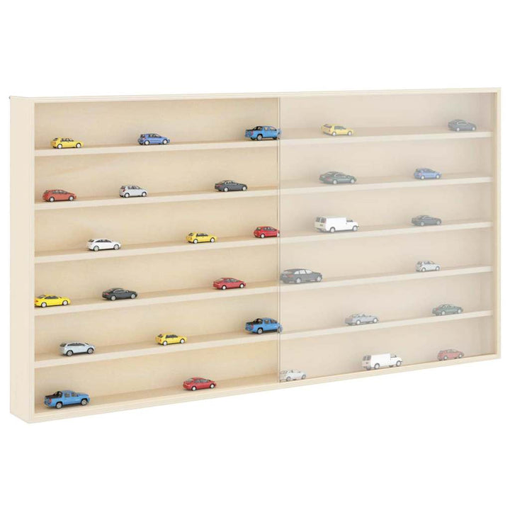 Vægdisplaykasse med hylde Beige 100 x 8,5 x 54 cm Krydsfinér