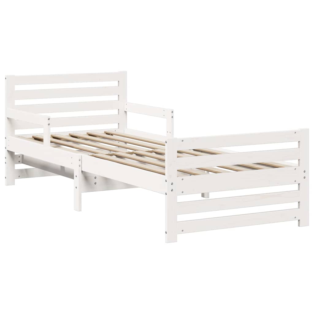 Sengestel med hovedgærde Hvid 80 x 200 cm Konstrueret træ