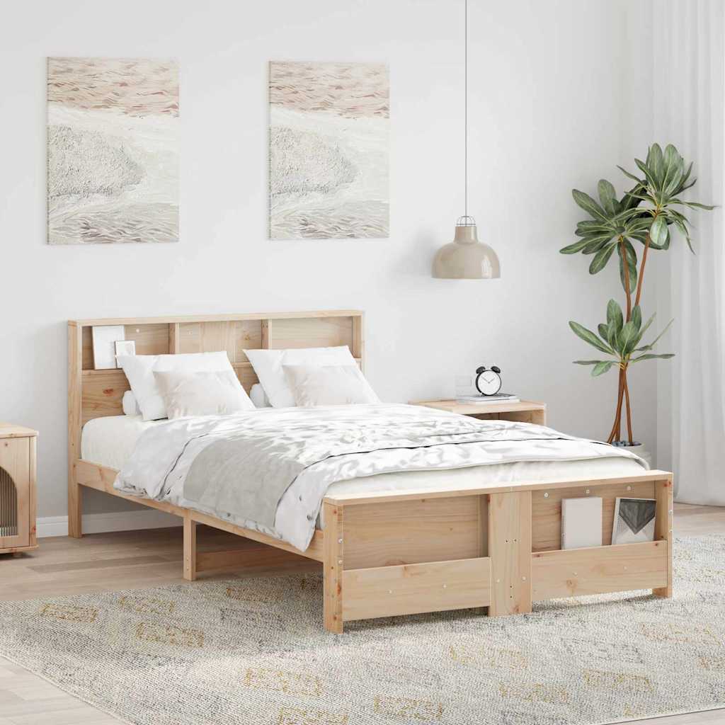 Sengestel med hovedgærde Brun 120 x 200 cm Konstrueret træ