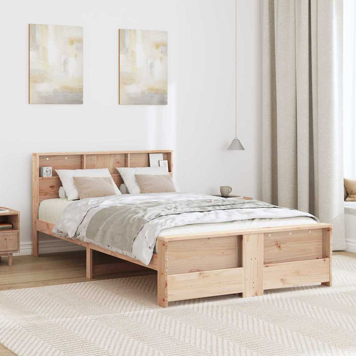 Sengestel med hovedgærde Brun 120 x 200 cm Konstrueret træ
