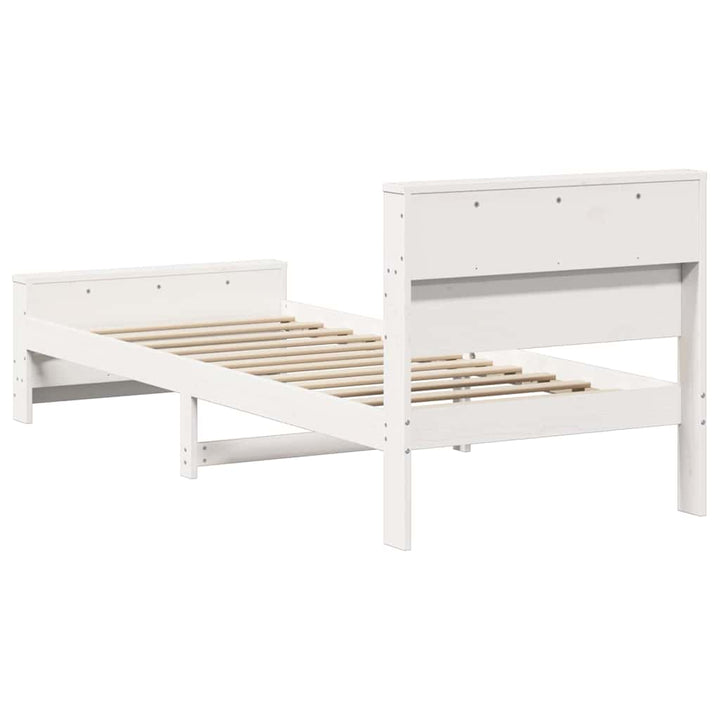 Sengestel med hovedgærde Hvid 100 x 200 cm Konstrueret træ