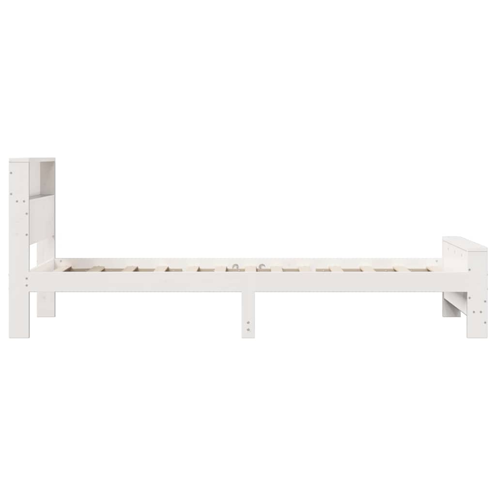 Sengestel med hovedgærde Hvid 100 x 200 cm Konstrueret træ