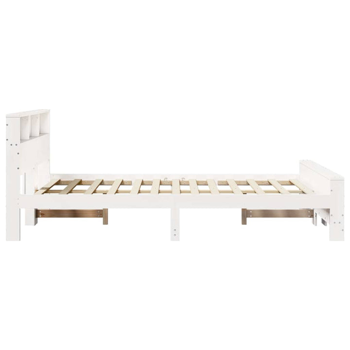 Sengestel med hovedgærde Hvid 135 x 190 cm Konstrueret træ