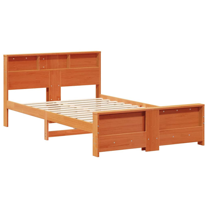 Sengestel med hovedgærde Voks brun 135 x 190 cm Konstrueret træ