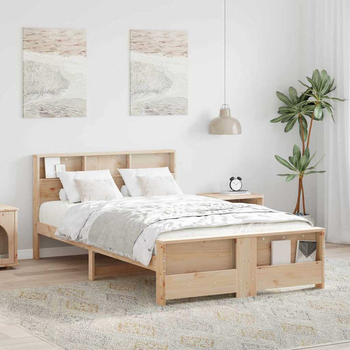 Sengestel med hovedgærde Brun 120 x 190 cm Konstrueret træ