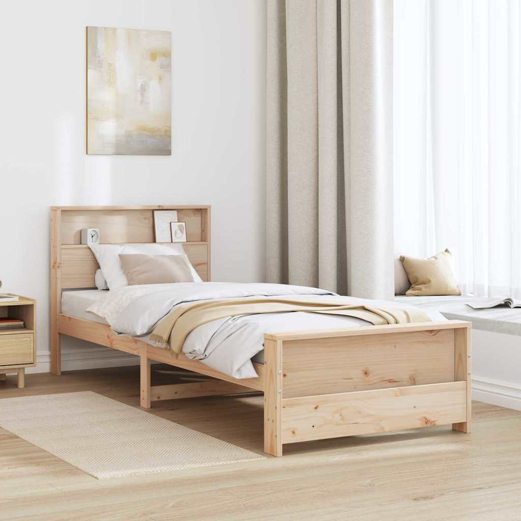 Sengestel med hovedgærde Brun 90 x 190 cm Konstrueret træ