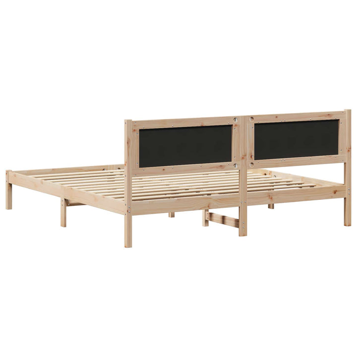 Sengestel med hovedgærde Lysegrå 180 x 200 cm Massiv fyrretræ