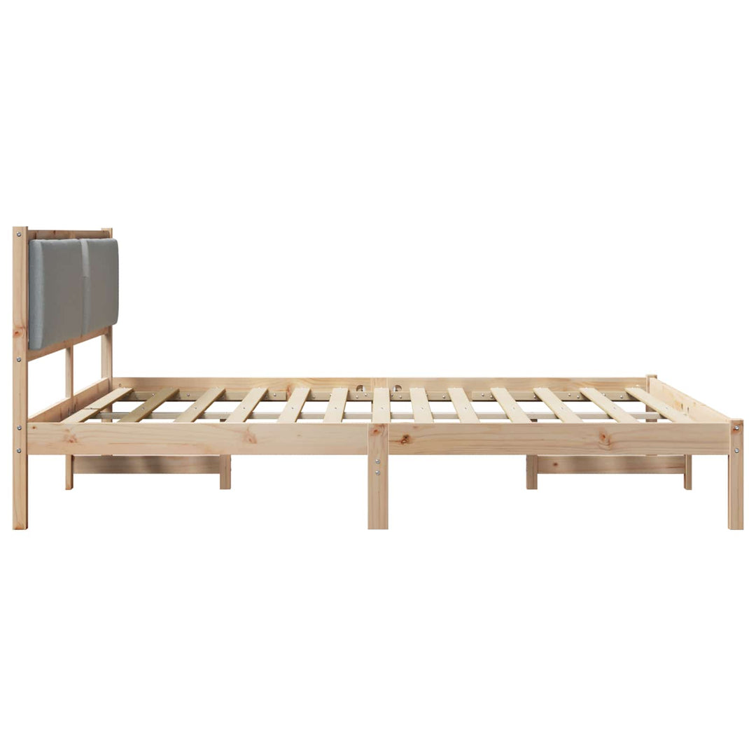 Sengestel med hovedgærde Lysegrå 180 x 200 cm Massiv fyrretræ