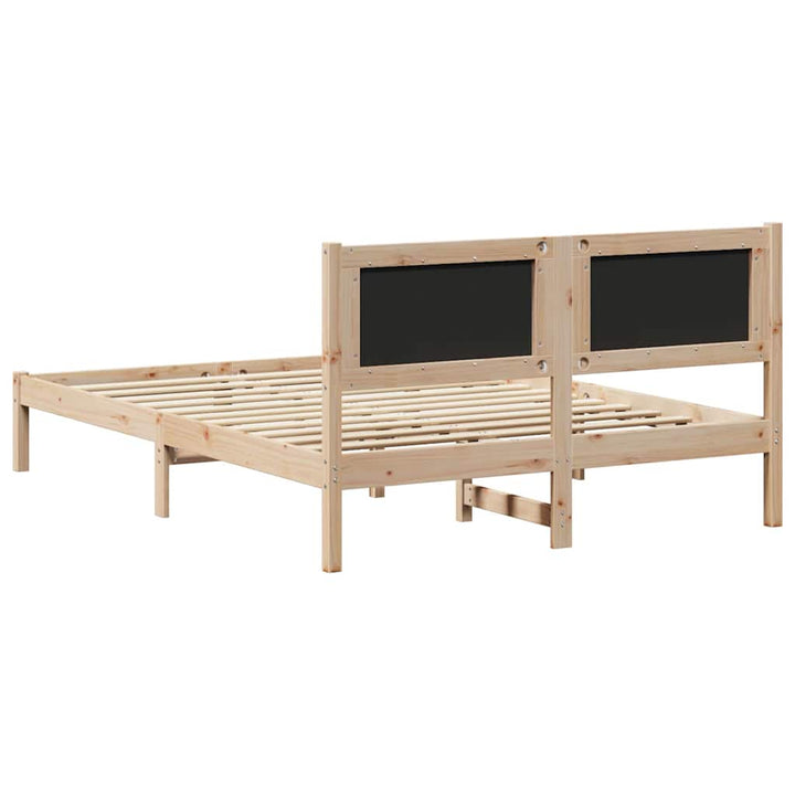 Sengestel med hovedgærde Gråbrun 160 x 200 cm Massiv fyrretræ