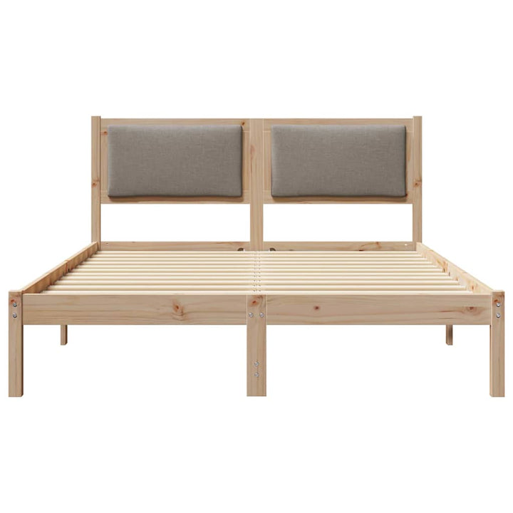 Sengestel med hovedgærde Gråbrun 160 x 200 cm Massiv fyrretræ
