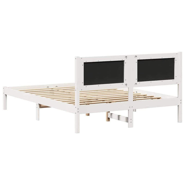 Sengestel med hovedgærde Lysegrå 160 x 200 cm Massiv fyrretræ