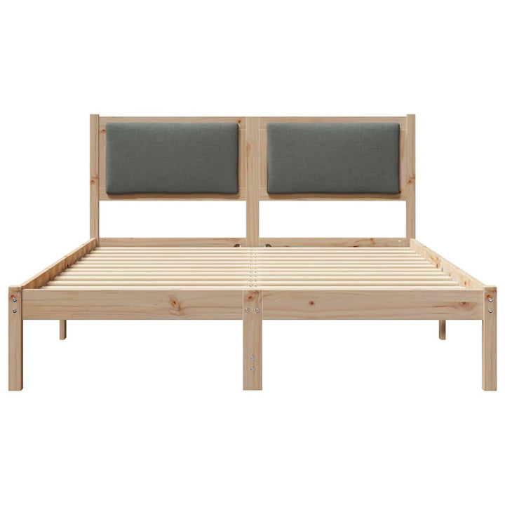 Sengestel med hovedgærde Mørkegrå 150 x 200 cm Massiv fyrretræ